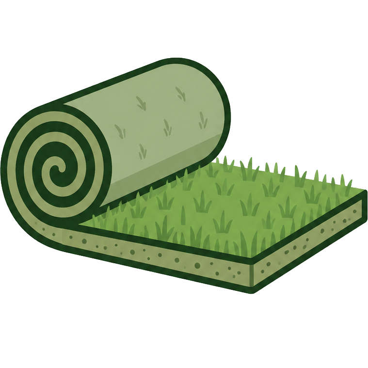 Fresh sod installation for a residential lawn
